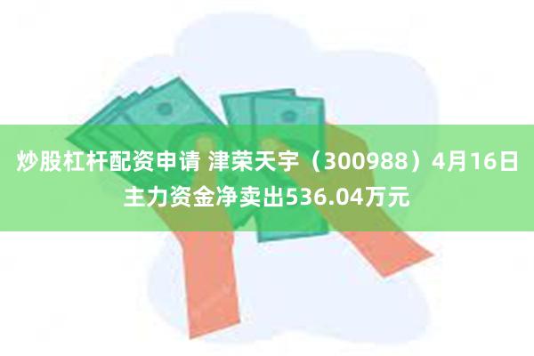 炒股杠杆配资申请 津荣天宇（300988）4月16日主力资金